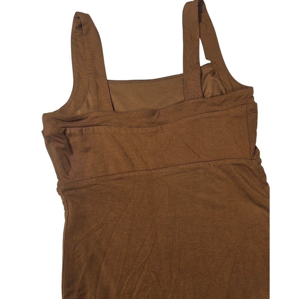 Good American Essential Maxi Dress Brown Square Neck GDK0101 Womens Size 0 - Picture 3 of 8
